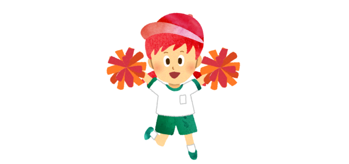 応援する体育着の女の子