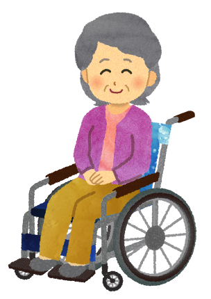 車椅子に乗っているおばあちゃん