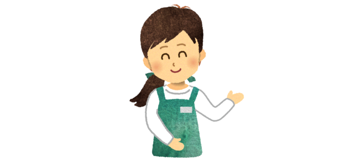 案内する女性スタッフ