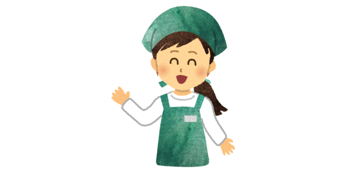 明るい料理教室の先生のイラスト