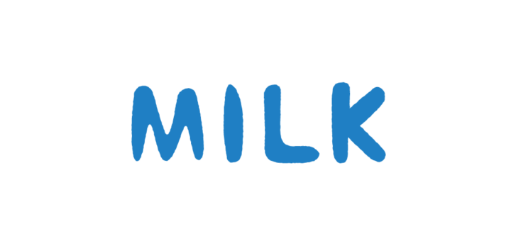 ミルク英語文字イラスト