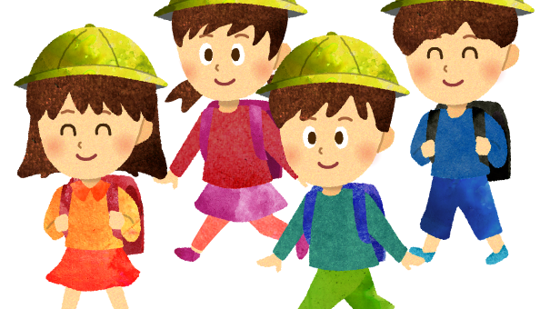 集団登校のイラスト