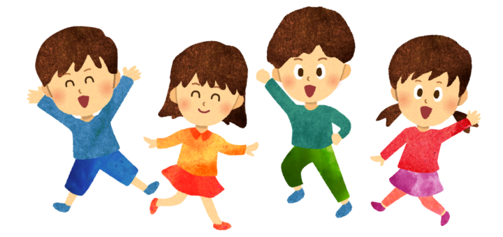 元気な子ども達のイラスト