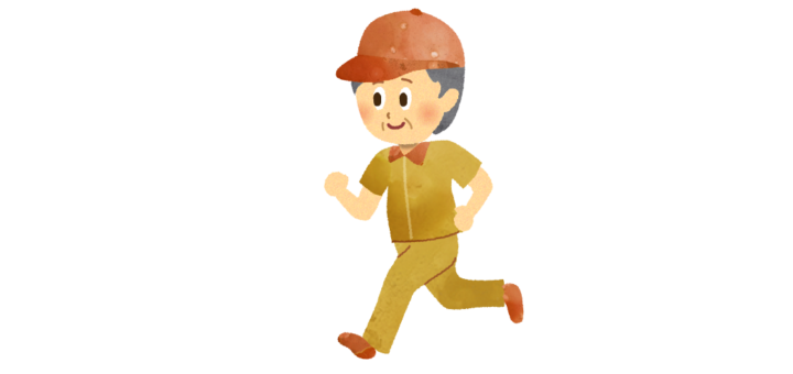 リハビリする高齢男性