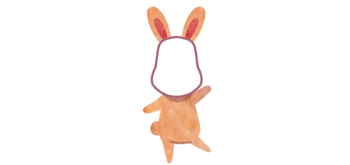 かわいいウサギの顔フレーム