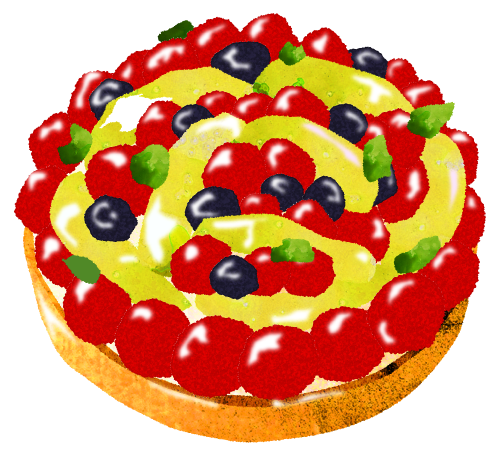 フルーツタルトケーキのイラスト