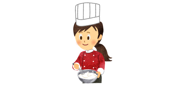 女性パティシエのイラスト